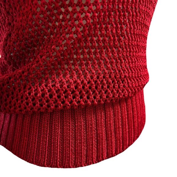 The Limited Red Shimmery Crochet Off-Shoulder Top | Sz. M | EUC | Y2K - Picture 4 of 9